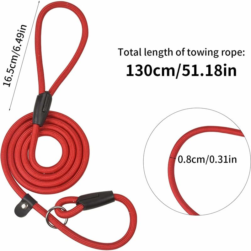 (2 Pcs) Dog Leash Rope, Nylon Dog Leash, Soft Strong Rope, No Pull Leash, Dog Training Leash, Dog Collar Leash For Small Medium，Black and red