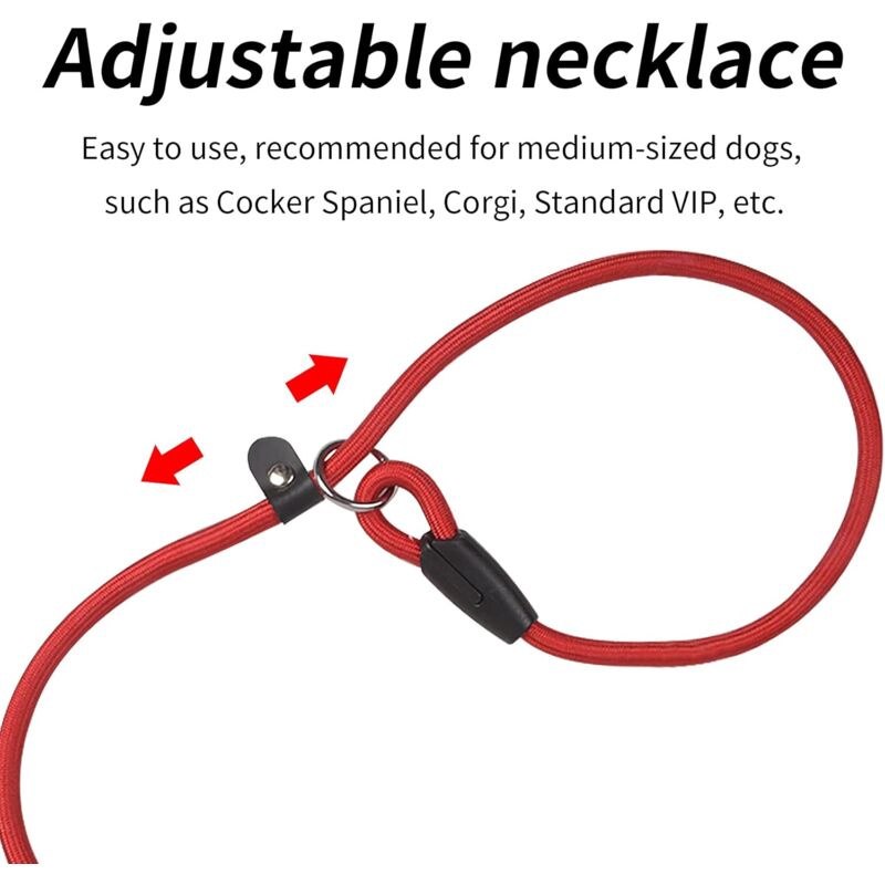 (2 Pcs) Dog Leash Rope, Nylon Dog Leash, Soft Strong Rope, No Pull Leash, Dog Training Leash, Dog Collar Leash For Small Medium，Black and red