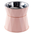 Dog Bowl Raised Cat Food Water Bowls with Detachable Elevated Stand Pet Stainless Steel Feeder Bowl No-Spill Anti Slip Pink