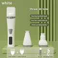 White Professional 3-in-1 Pet Grooming Kit - Low-Noise Rechargeable Dog Hair Trimmer & Nail Grinder for Paws, Eyes, and Body